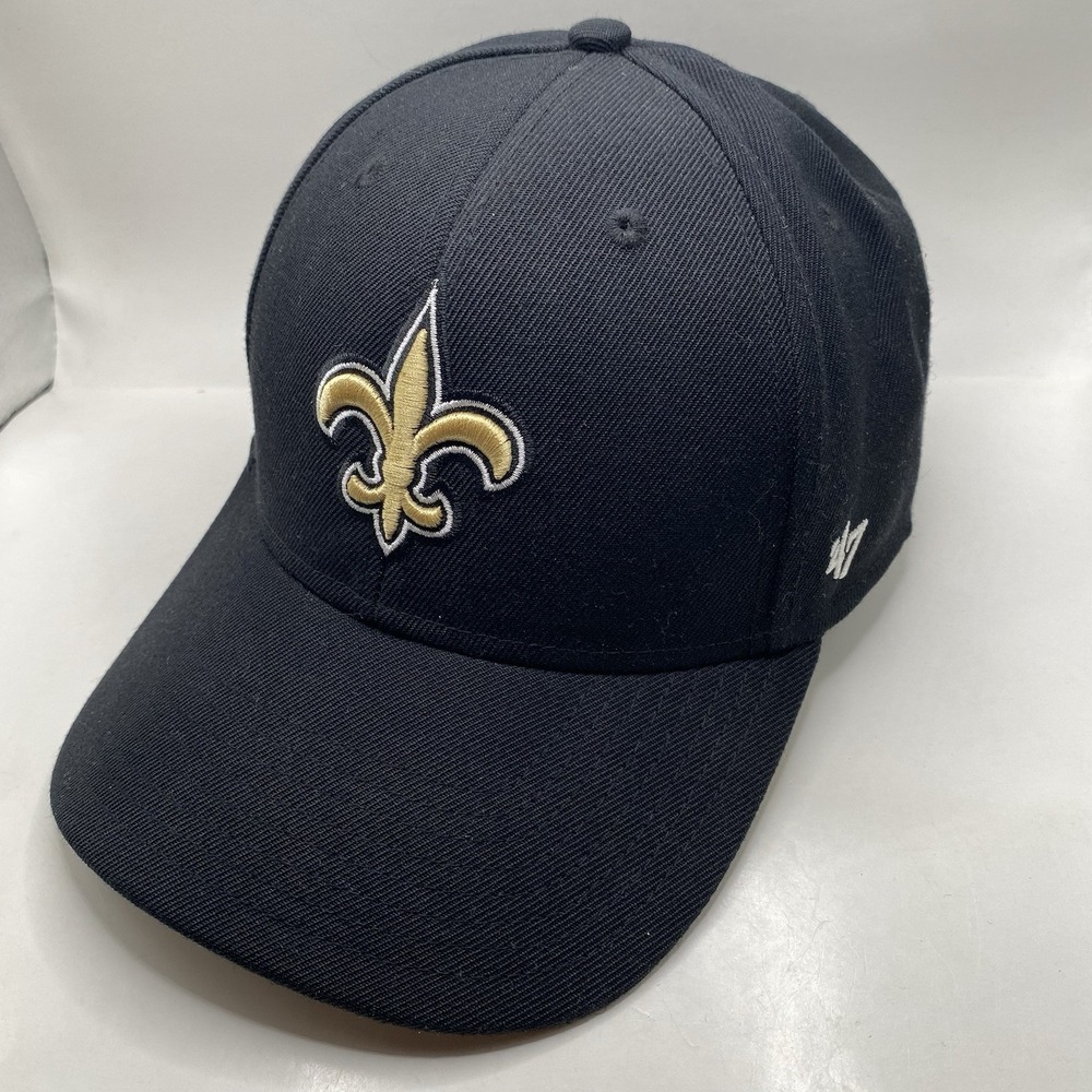 New Orleans Saints 47 Brand MVP Hat Strap back Adjustable VGC Black Cleaned